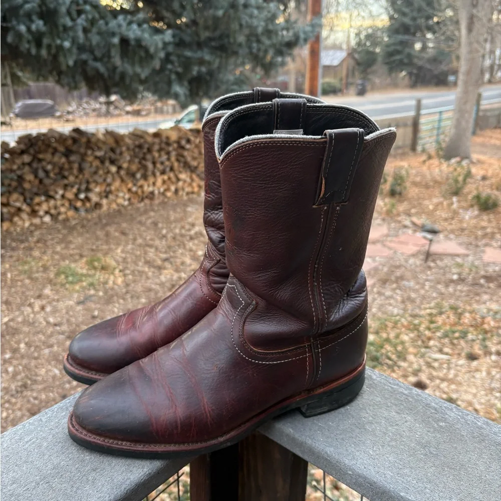 Men's Chippewa Brown Leather Boots - Picture 3 of 6